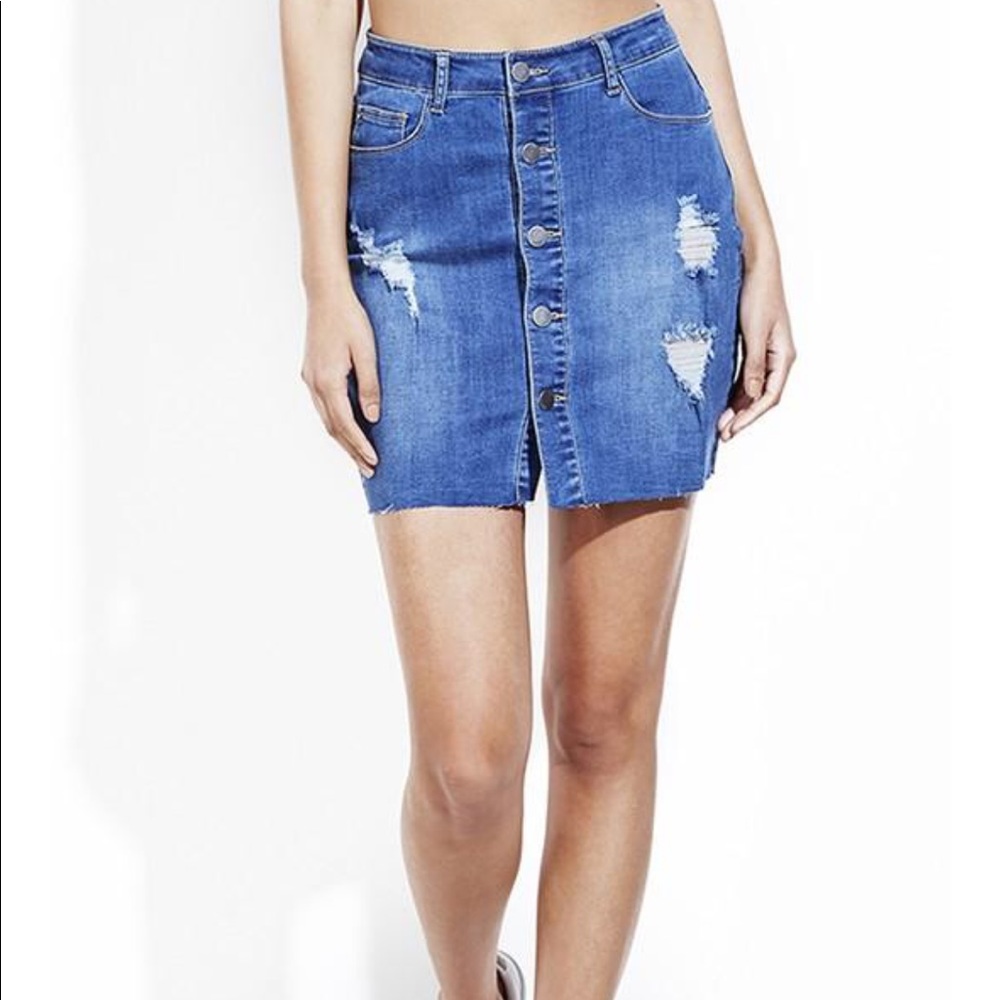 Button up front skirt